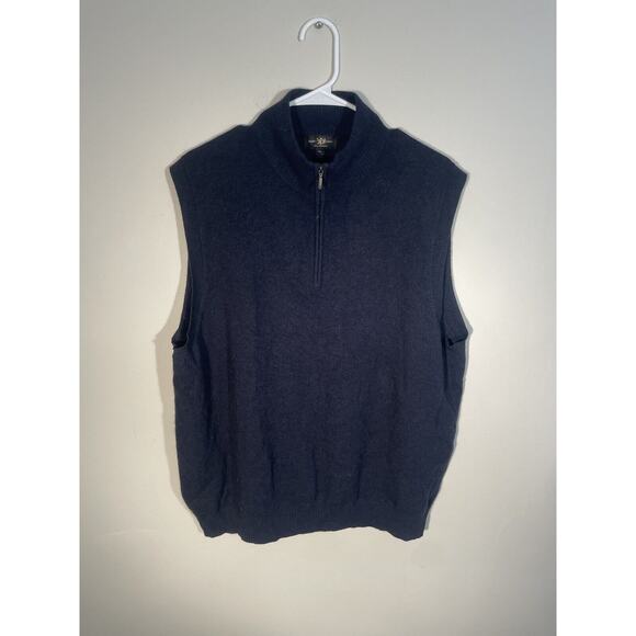 Glen Lyon Men's Cashmere Sweater Vest 1/2 Zip Navy XXL - Picture 1 of 7